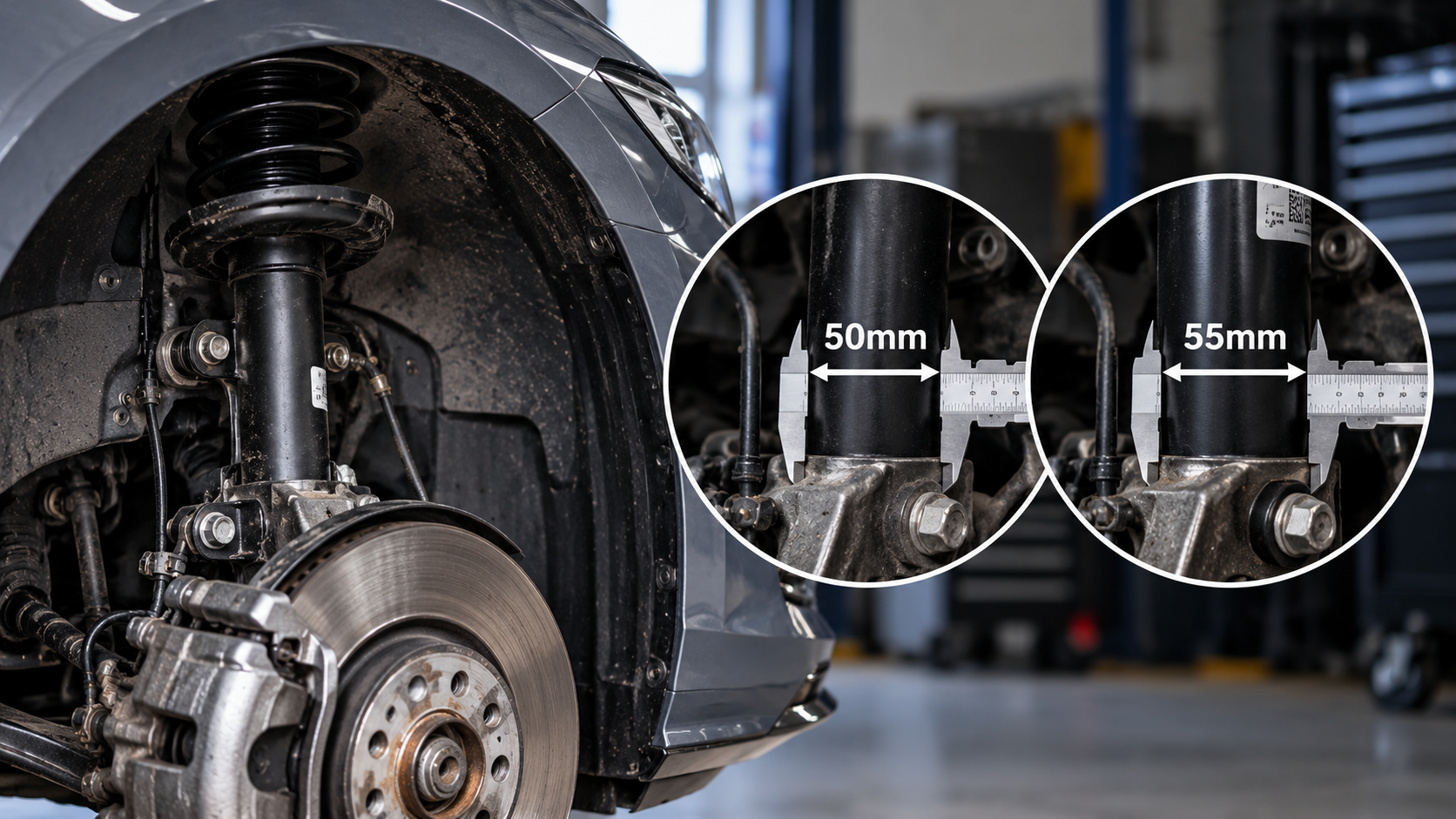 ¿Cómo saber si mi coche lleva amortiguadores de 50 o 55 mm? Grupo VAG